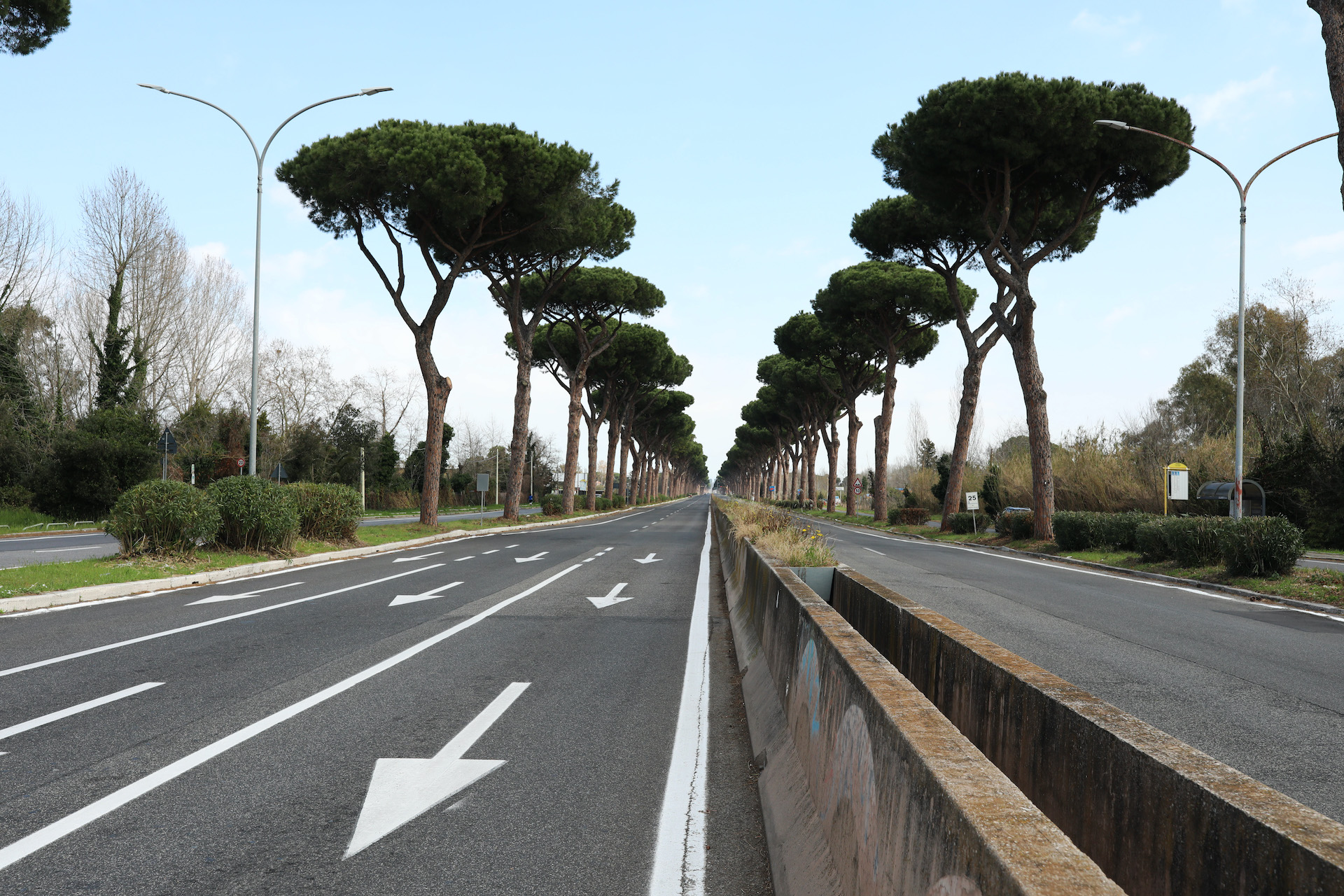 Roma, strada vuota durante il lockdown