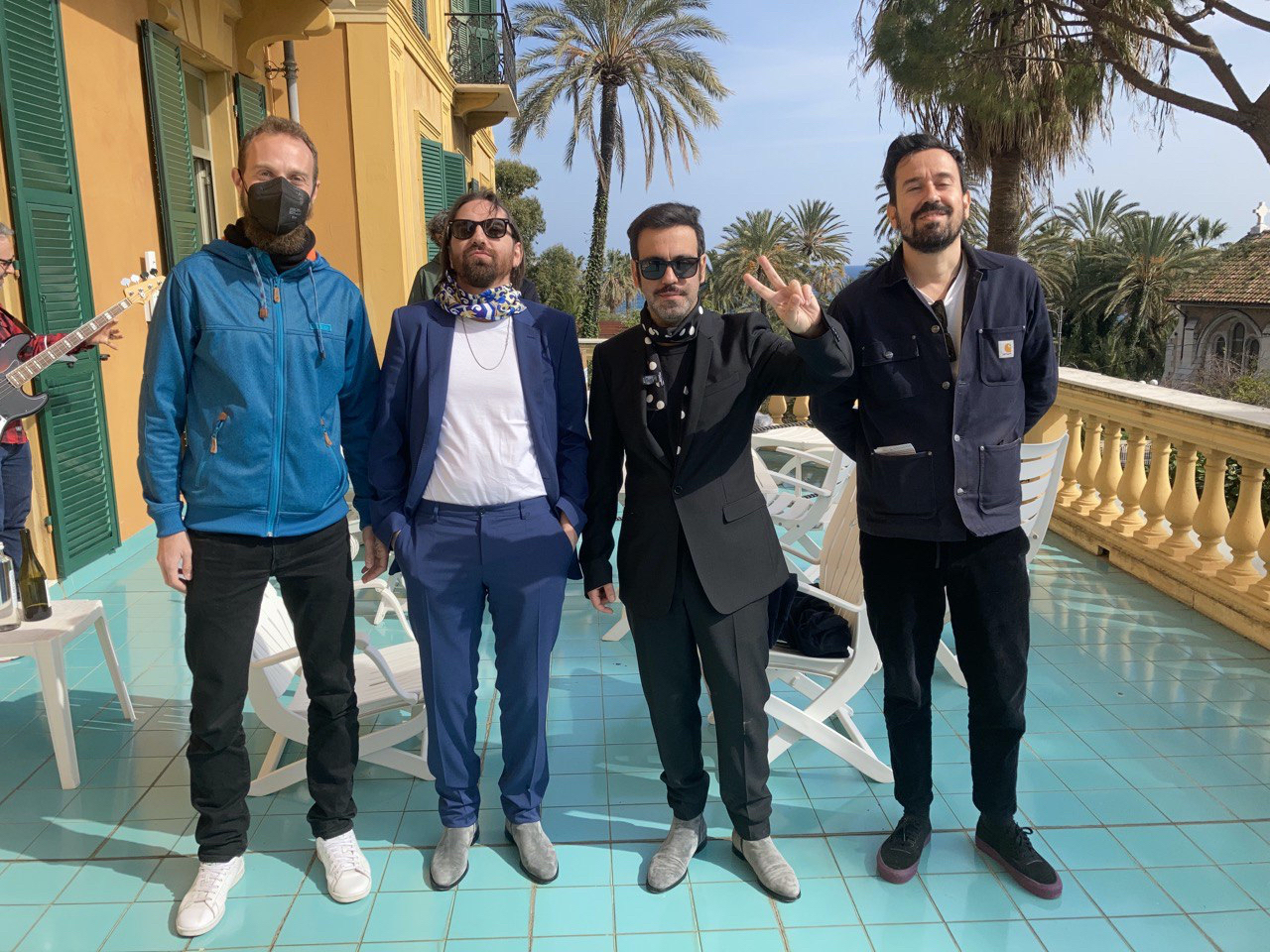 Giacomo De Poli e Marco "Rip" Turconi a Sanremo con Colapesce e Dimartino.
