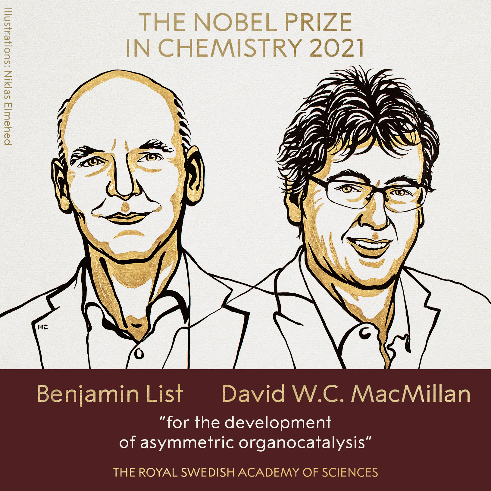 Il premio Nobel per la Chimica 2021 va a Benjamin List e David W.C. MacMillan 