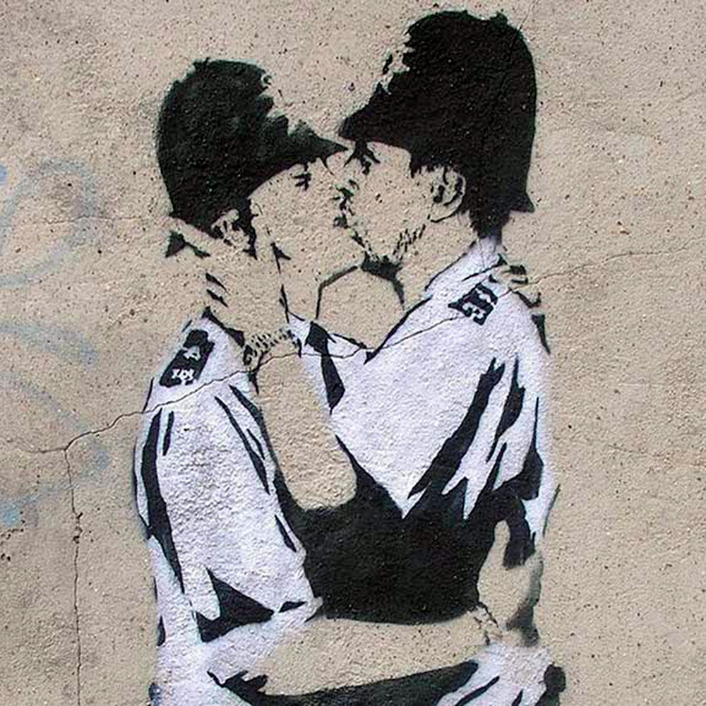 Banksy, The Kissing Coppers, 2004