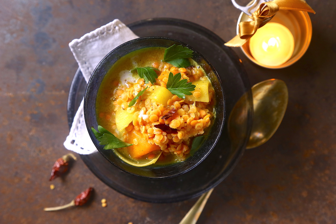 zuppa speziata di lenticchie rosse
