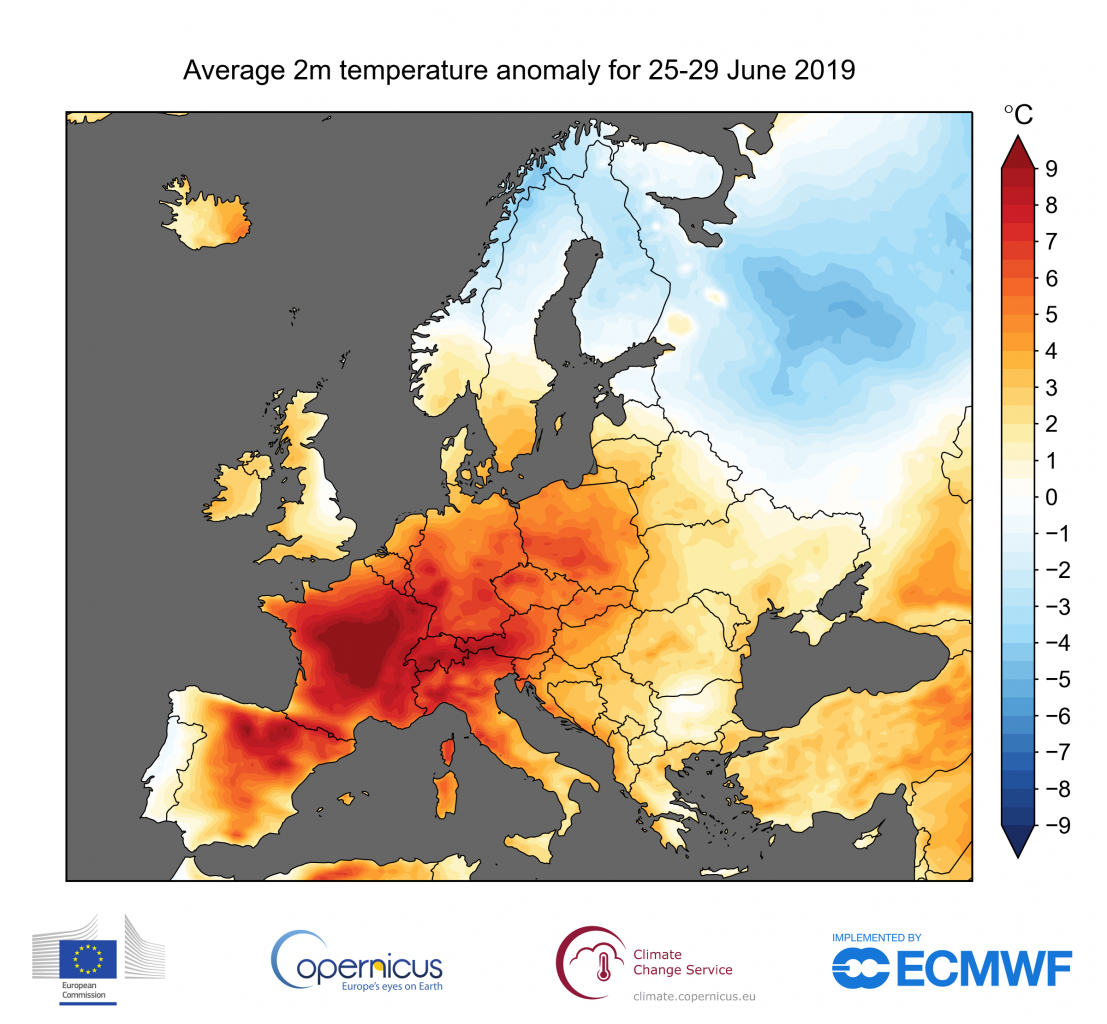 Giugno 2019 è il mese più caldo mai registrato in Europa e nel resto